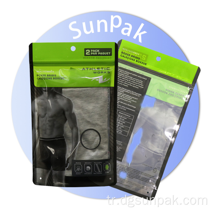 Giyim için şeffaf fermuarlı özel ziplock torbası